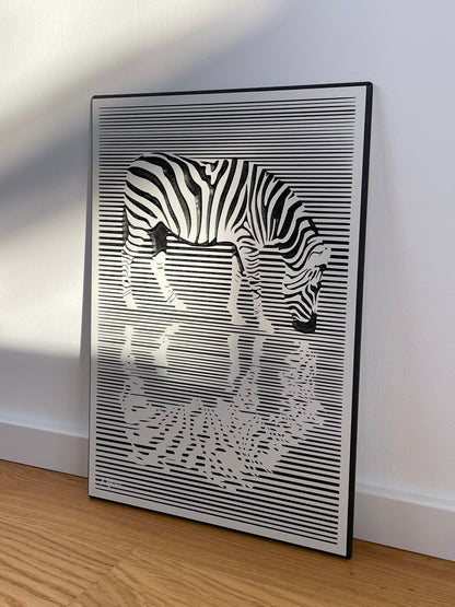 HPL Bild „Zebra am Wasser“