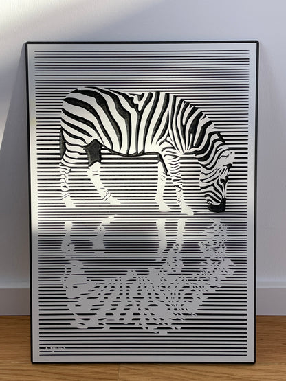 HPL Bild „Zebra am Wasser“